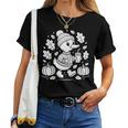 Cozyeason Duck かわいい 秋 パンプキン スパイス 秋 コーヒー 長袖tシャツ レディースTシャツ