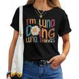I'm Luna Doing Luna Things Groovy Retro Luna レディースTシャツ