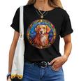 Novacotia Duck Tolling Retriever Toller Dog ステンドグラス レディースTシャツ