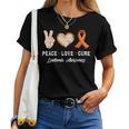 Peace Love Cure 白血病 意識啓発 男性 女性 子供 白血病 レディースTシャツ