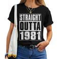 Straight Outta 1981 Womenintage 1981 Birth Of Birthday レディースTシャツ