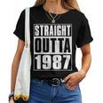 Straight Outta 1987 Womenintage 1987 Birth Of Birthday レディースTシャツ