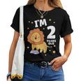 キッズ 2歳の誕生日 ライオン 2歳 男の子 女の子 レディースTシャツ