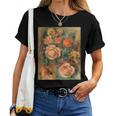 バラの花束 ルノワール 印象派 カラフル絵画 レディースTシャツ