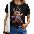 レベッカ 踊る子猫デザイン 女の子 名前 レベッカ レディースTシャツ