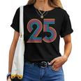 数字 25 25周年 男性 女性 25歳の誕生日 レディースTシャツ