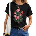 美しいツツジの花のイラストブルーム植物愛好家 長袖tシャツ レディースTシャツ
