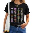 蘭の花の種類植物チャートガイド レディースTシャツ