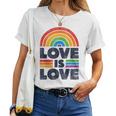 Lgbtq Love Is Love Gay Pride Lgbt Ally Rainbow Flagintage レディースTシャツ