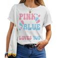 Pink Or Blue Mommy Loves You Cute Gender Reveal Mom Women Women T-shirt