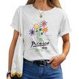 パブロ・ピカソ 平和の花 作品 描画 Papl2192 レディースTシャツ