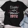 1972年3月より女王 花 1972年3月の誕生日 レディースTシャツ 面白い贈り物