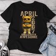 19歳 2007年4月 テディベア 19歳 誕生日 男性 女性 レディースTシャツ 面白い贈り物