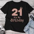 21 It's My Birthday 21歳 Happy 21歳の誕生日 女の子 レディースTシャツ 面白い贈り物