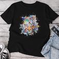 Beelegant 加熱虎 水彩画 面白い虎 レディースTシャツ 面白い贈り物