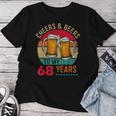Cheers & Beers To 68 Years 68 Birthday 68Th Bday Men レディースTシャツ 面白い贈り物