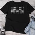 Girls Just Wanna Have 基本的な人権 レディースTシャツ 面白い贈り物