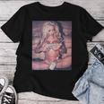 Hot Girl On ピストルを持つ少女 レディースTシャツ 面白い贈り物