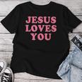 Jesus Loves You Christian Faith レディースTシャツ 面白い贈り物