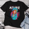 Just A Girl Loves アニメ ラーメン スケッチ オタク少女アニメ 長袖tシャツ レディースTシャツ 面白い贈り物