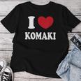 I Love Komaki アイラブ小牧 レディースTシャツ 面白い贈り物