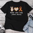 Peace Love Cure 白血病 意識啓発 男性 女性 子供 白血病 レディースTシャツ 面白い贈り物