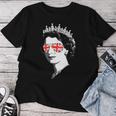 Queen Elizabeth Iiunglasses British Crown エリザベス女王 Meme レディースTシャツ 面白い贈り物