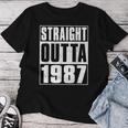 Straight Outta 1987 Womenintage 1987 Birth Of Birthday レディースTシャツ 面白い贈り物