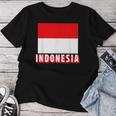 インドネシア国旗 アンティーク調 ナショナル インドネシア 男性 女性 キッズ レディースTシャツ 面白い贈り物
