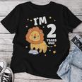 キッズ 2歳の誕生日 ライオン 2歳 男の子 女の子 レディースTシャツ 面白い贈り物