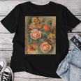 バラの花束 ルノワール 印象派 カラフル絵画 レディースTシャツ 面白い贈り物