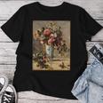 ピエール・オーギュスト ルノワールのバラとジャスミン デルフト花瓶 長袖tシャツ レディースTシャツ 面白い贈り物