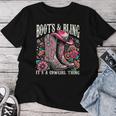 ブーツ Its Bling Cowgirl Thing Countryintage Western レディースTシャツ 面白い贈り物