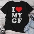 ユーズド加工 I Heart My Girlfriend アパレル I Love My Gf レディースTシャツ 面白い贈り物
