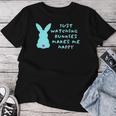 リサイズ ただうさぎを見てるだけで、幸せな気持ちになる Bunny Bunnies Rabit Happy うさぎ レディースTシャツ 面白い贈り物