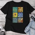 ヴァン・ゴッホコラージュ 星月夜 ひまわり アーモンドの花 レディースTシャツ 面白い贈り物