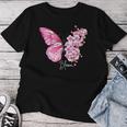 蝶と花、日本の桜と蝶 レディースTシャツ 面白い贈り物