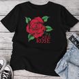 赤いバラとi'm A Wild Roseの花のデザイン レディースTシャツ 面白い贈り物