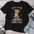 面白いチーターアニマル。チーターが大好きな女の子だけ。 レディースTシャツ 面白い贈り物