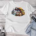 Beer Dad Piratehark グラフィック 漫画 海 アドベンチャーシャツ レディースTシャツ 面白い贈り物