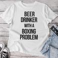 Beer Drinker With A Boxing Problem おもしろワークアウトボクサー 長袖tシャツ レディースTシャツ 面白い贈り物