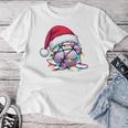 Golf Ball Santa Hat Christmas Golfing Xmas Lights Tri-Blend Women T-shirt Unique Gifts
