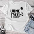 Wine Tasting Is Myport 面白いワインの名言 レディースTシャツ 面白い贈り物