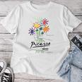 パブロ・ピカソ 平和の花 作品 描画 Papl2192 レディースTシャツ 面白い贈り物