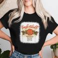 Basketball Mom Bleached Leopard 母の日 バスケットボール ママ レディースTシャツ 彼女への贈り物