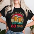 Cheers & Beers To 68 Years 68 Birthday 68Th Bday Men レディースTシャツ 彼女への贈り物