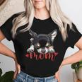 Chihuahua Mom The Dog Mother Chiwawa ブラック&タン チワワ 長袖tシャツ レディースTシャツ 彼女への贈り物
