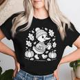 Cozyeason Duck かわいい 秋 パンプキン スパイス 秋 コーヒー 長袖tシャツ レディースTシャツ 彼女への贈り物