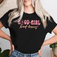 Good Girl Bad Knees 面白い 関係 膝の問題 ジョーク レディースTシャツ 彼女への贈り物