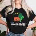 Just A Girl Who Loves Caiman Lizards ファニーカイマントカゲ レディースTシャツ 彼女への贈り物